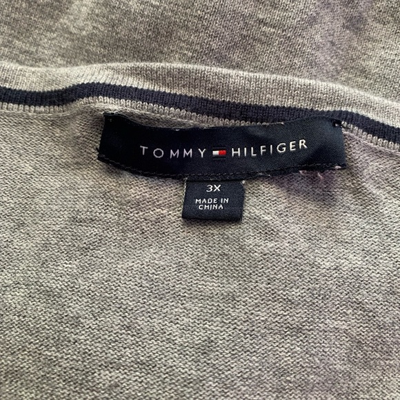 EUC Tommy Hilfiger Gray Fair Isle Sweater V Neck Plus Size 3x - Picture 8 of 9